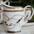 15pcs Horse Pattern Pretty Picture Antique China Tea Set, Fine Ceramic Coffee Set Tea Set